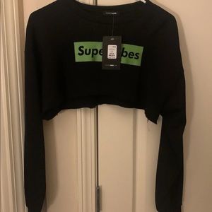 Fashionova Supervibes crop top sweatshirt